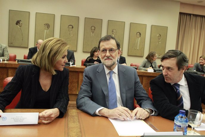 Rajoy en la reunión del Grupo Popular en el Congreso