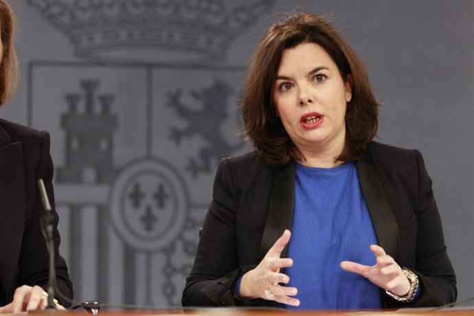 Soraya Saenz de Santamaría tras el Consejo de Ministros