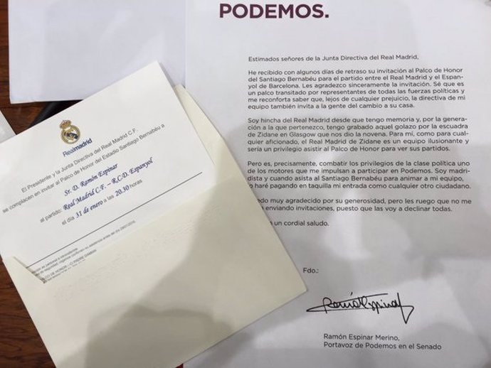 Carta de Ramón Espinar