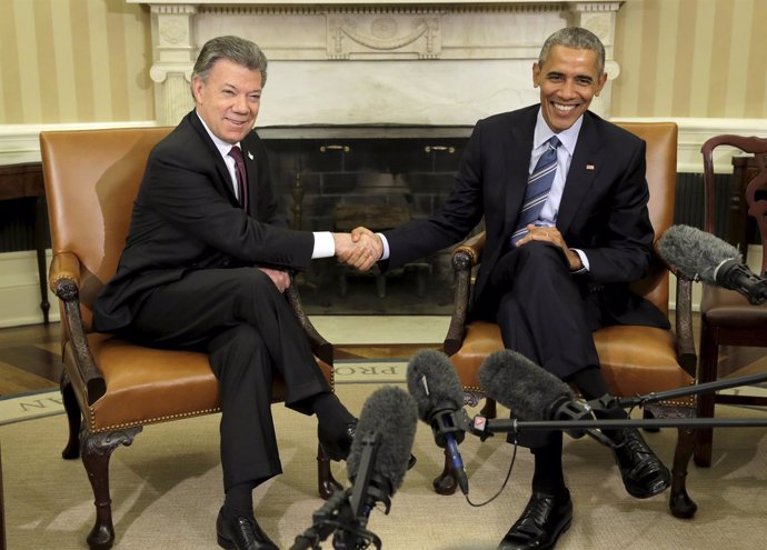 Juan Manuel Santos y Barack Obama