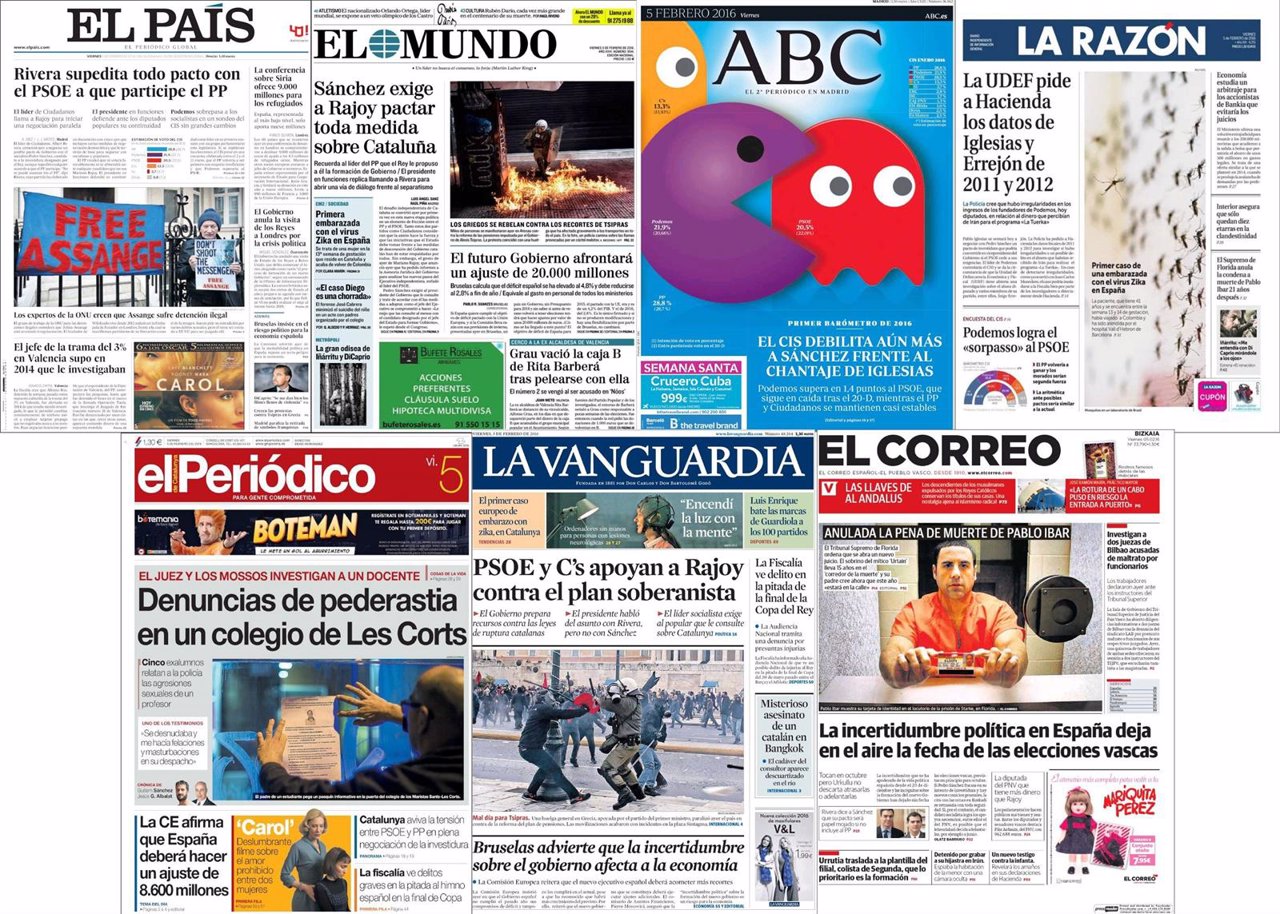 Portadas de este viernes, 5 de febrero