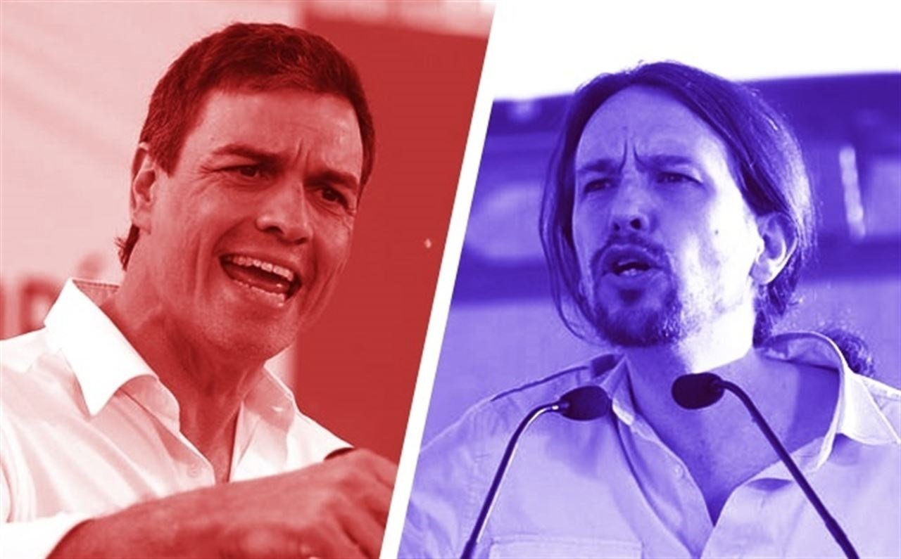 Pedro Sánchez y Pablo Iglesias. 