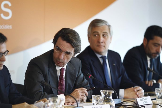 José María Aznar en un acto de la Fundación FAES