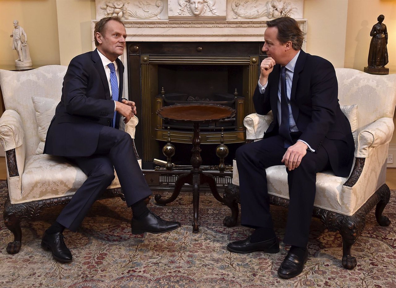 Donald Tusk y el premier británico, David Cameron