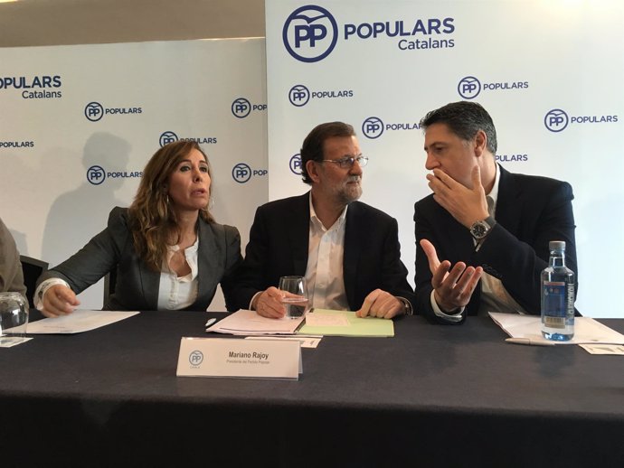 Alícia Sánchez-Camacho, Mariano Rajoy y Xavier García Albiol, PP