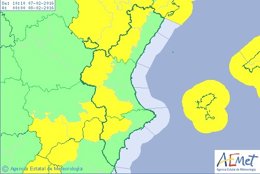 Alerta amarilla por fuertes vientos en el interior de la Comunitat