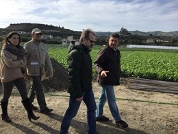 Bravo, Lozano y Sichar en el Vivero Provincial de Málaga 