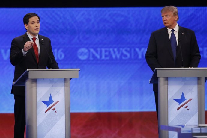 Donald Trump y Marco Rubio, en un debate televisado