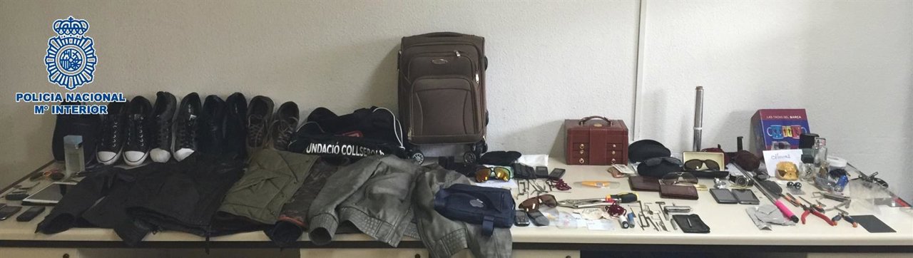 Objetos intervenidos tras robos en casas