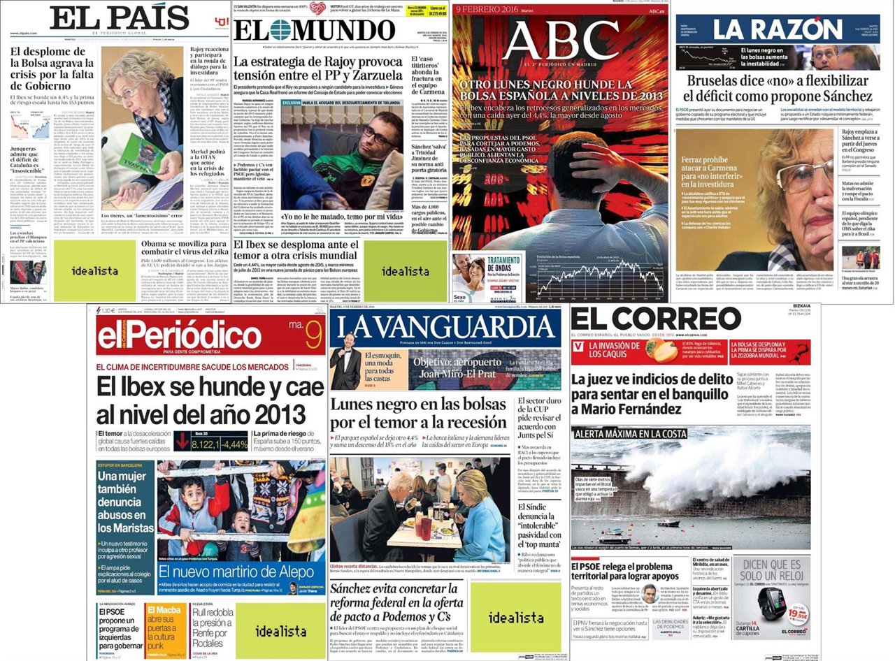 Portadas de este martes, 9 de febrero 