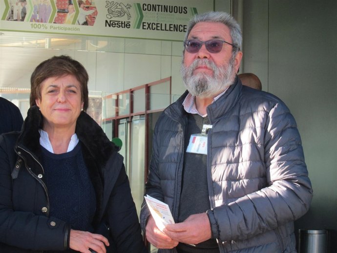 María Jesús Cedrún con Cándido Méndez, de UGT