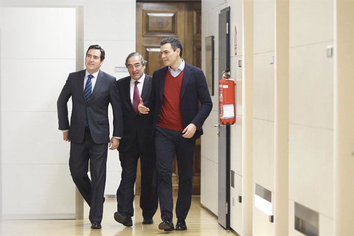 Pedro Sánchez se reúne con Joan Rosell y Joan Garamendi