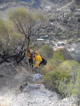 Imagen del incendio en Los Guájares (Granada)