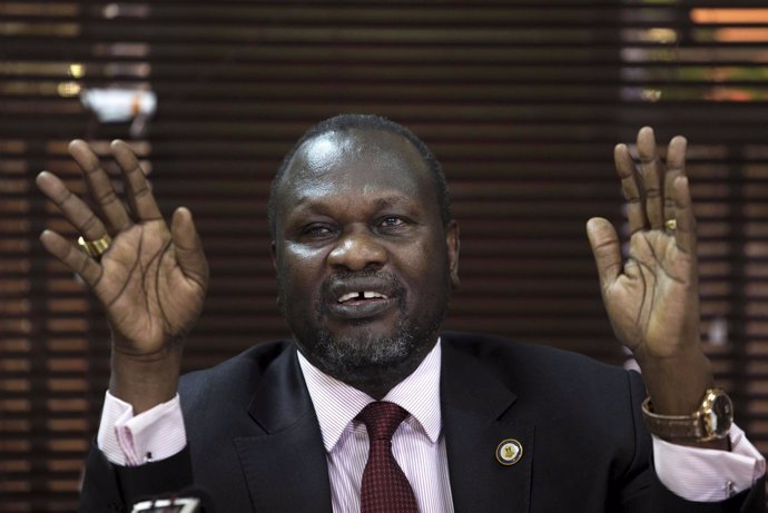 El líder rebelde de Sudán del Sur, Riek Machar