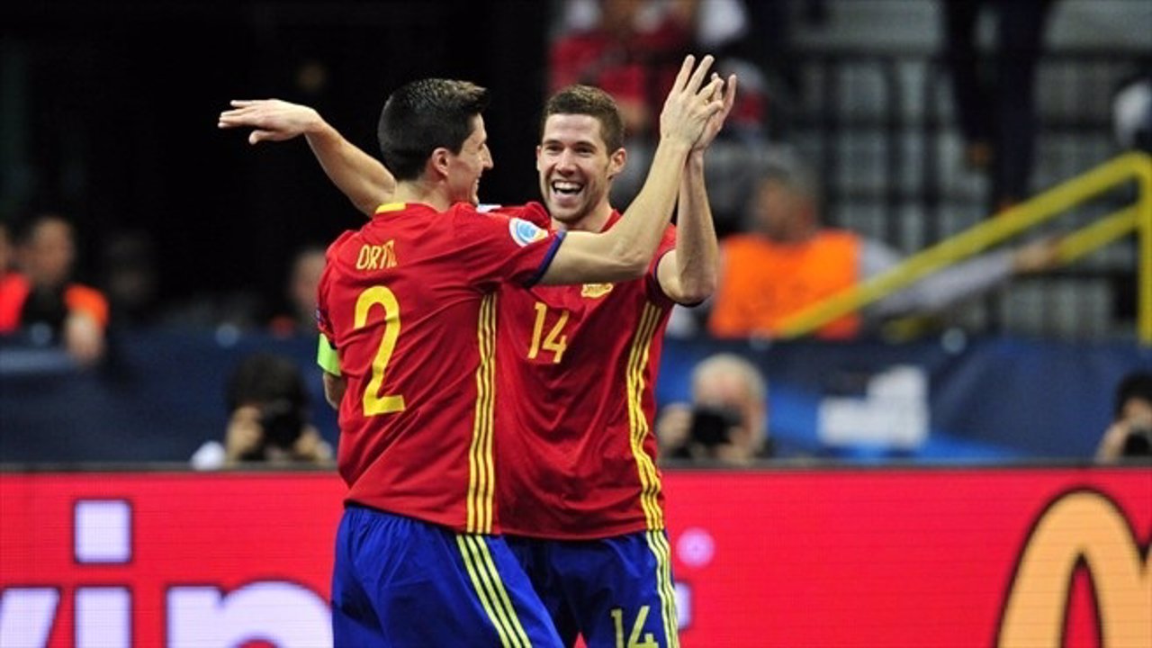 Ortiz y Raúl Campos con la selección española de fútbol sala