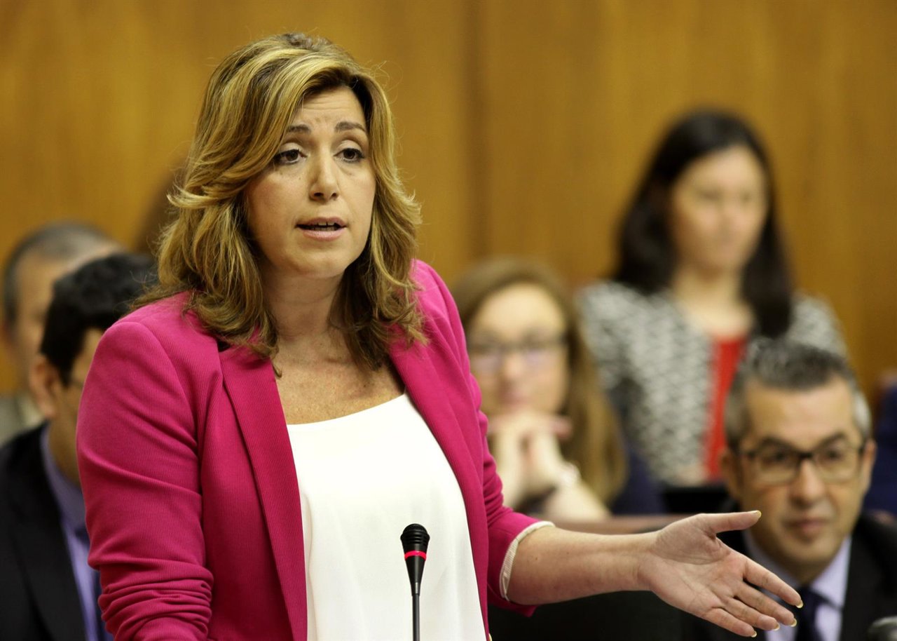 La presidenta de la Junta, Susana Díaz, en un debate parlamentario