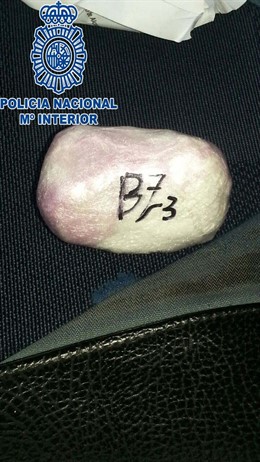 Imagen del paquete de droga intervenida