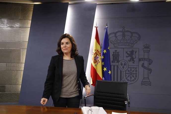 Soraya Sáenz de Santamaría tras el Consejo de Ministros