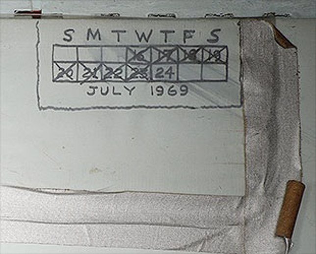 Calendario manual descubierto en el módulo Columbia del Apolo XI