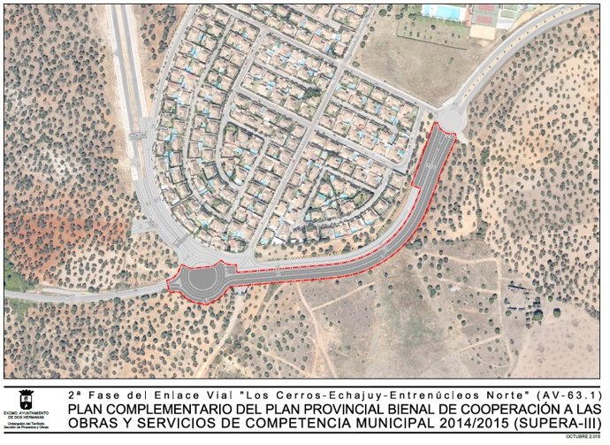 Plano del enlace de Los Cerros-Echajuy-Entrenúcleos de Dos Hermanas