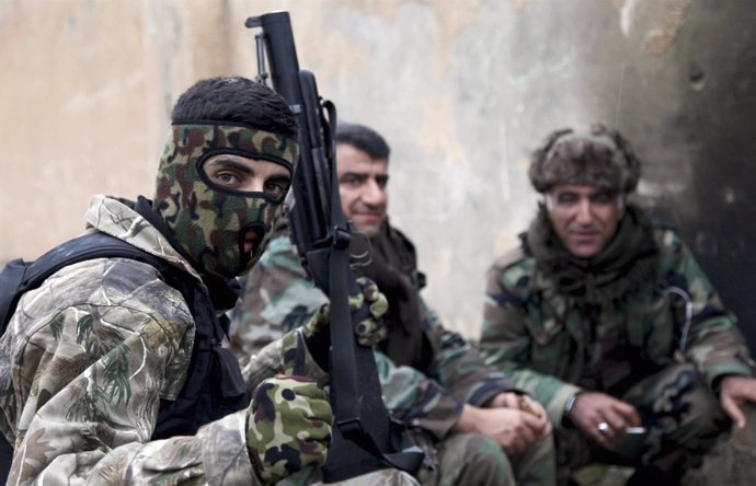 Combatientes peshmerga a las afueras de Mosul