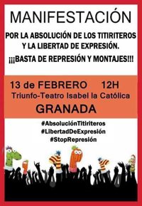 Manifestación-pasacalles en Granada por la retirada de cargos a los titiriteros detenidos