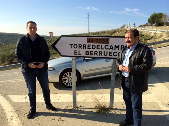 Visita a obras en la vía entre Arjona y Torredelcampo (Jaén)