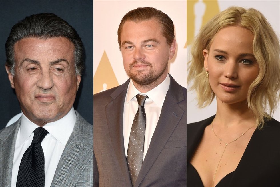 Sylvester Stallone, Leonardo DiCario y Jennifer lawrence