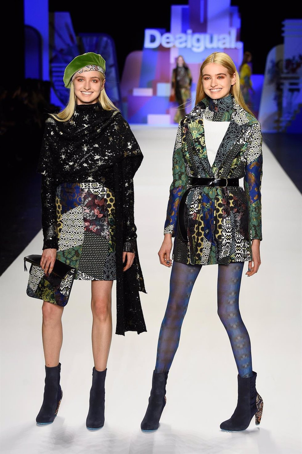 A model walks the runway wearing Desigual Fall 2016 during New York Fashion Week