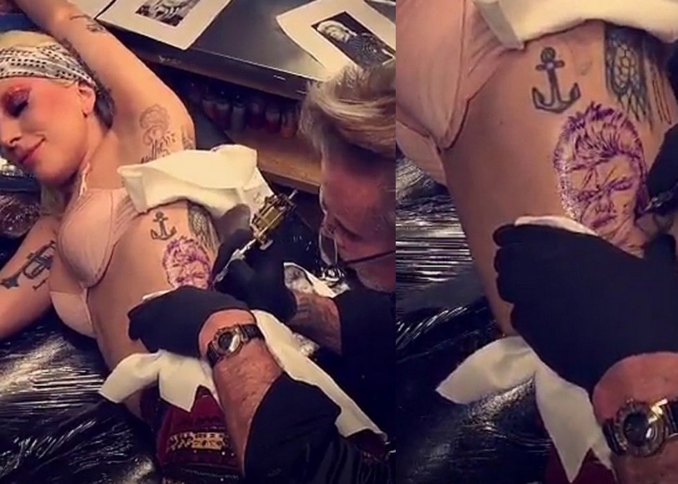 Lady Gaga se tatúa a su gran ídolo David Bowie