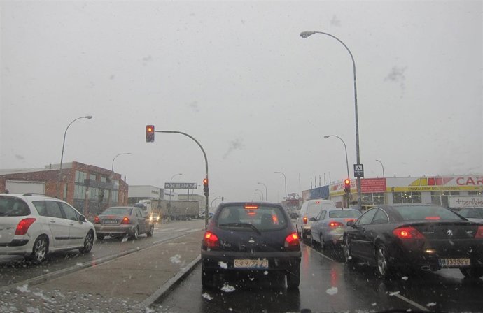 Nieve el pasado invierno en los accesos a Salamanca