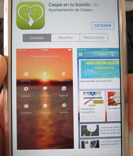 La app 'Caspe en tu bolsillo' está disponible para dispositivos iOS y Android