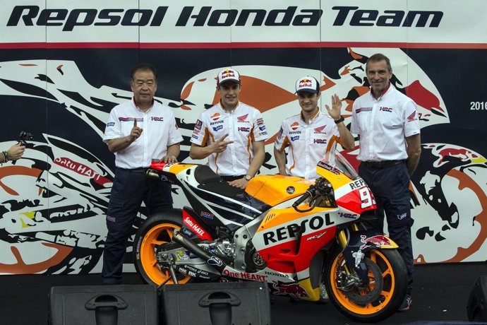 Marc Márquez Dani Pedrosa Shuhei Nakamoto Livio Suppo Repsol Honda presentación