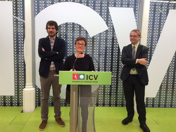 Marta Ribas, Ernest Urtasun (ICV) Philip Lambert (copte.Verdes europeos)