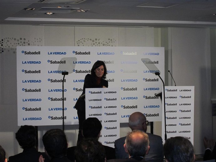 Soraya Sáenz de Santamaría durante su intervención