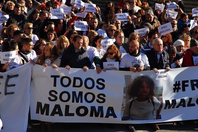 Manifestación para reclamar el regreso de Maloma.