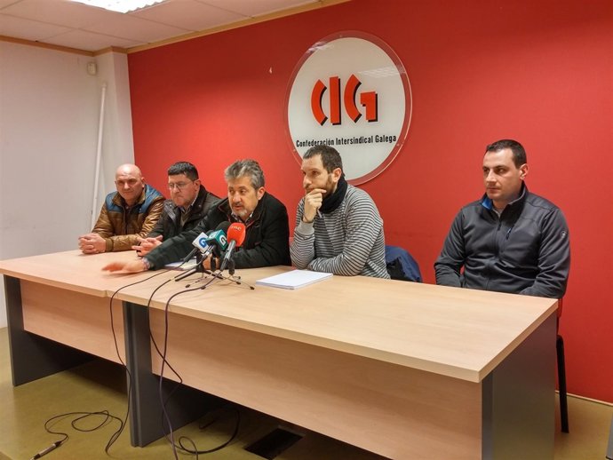 Rueda de prensa del comité de huelga del transporte de Sogama