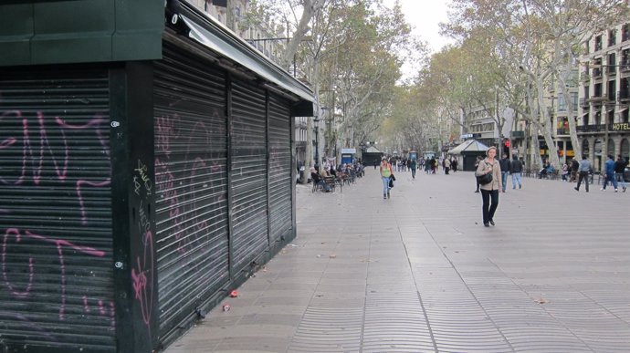 Ramblas Barcelona huelga general 14N del 2012