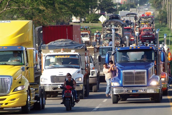Paro nacional camionero en Colombia