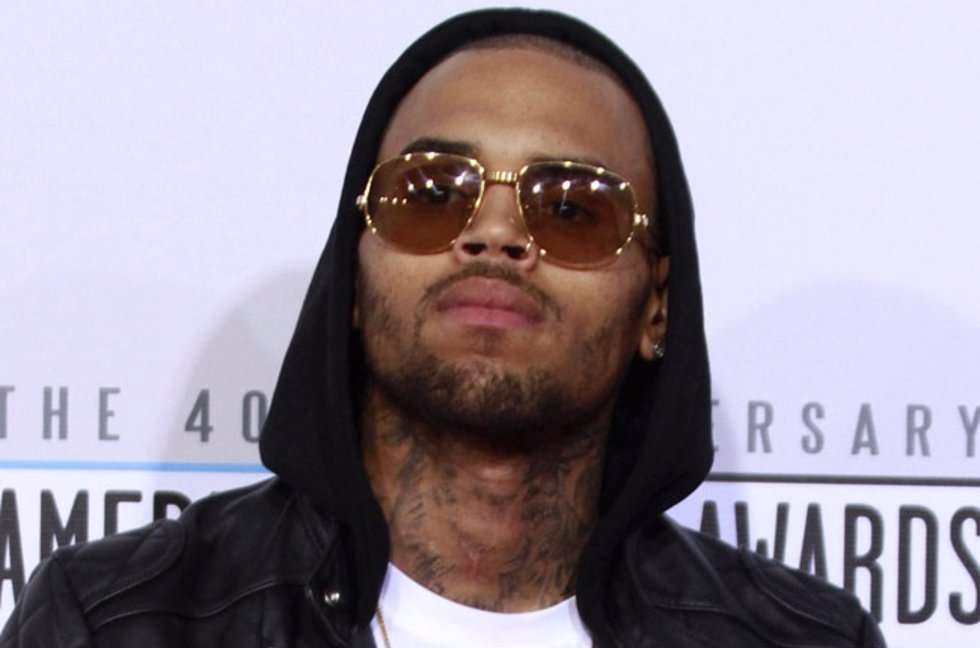 Rapper Chris Brown arrives at the 40th American Music Awards in Los Angeles, Cal