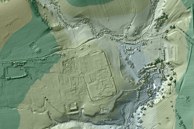 Huella de fuerte romano detectada por LIDAR