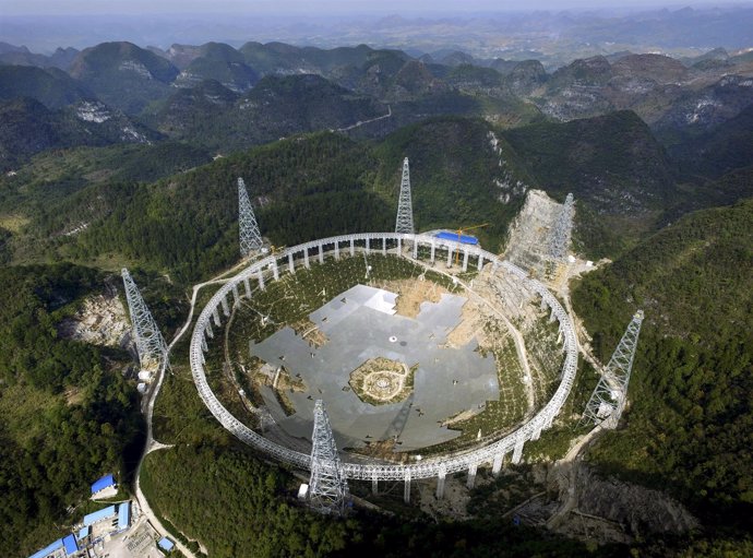 Telescopio FAST, construido en la provincia china de Guizhou