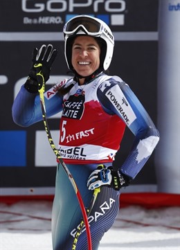 Carolina Ruiz en el descenso de Meribel