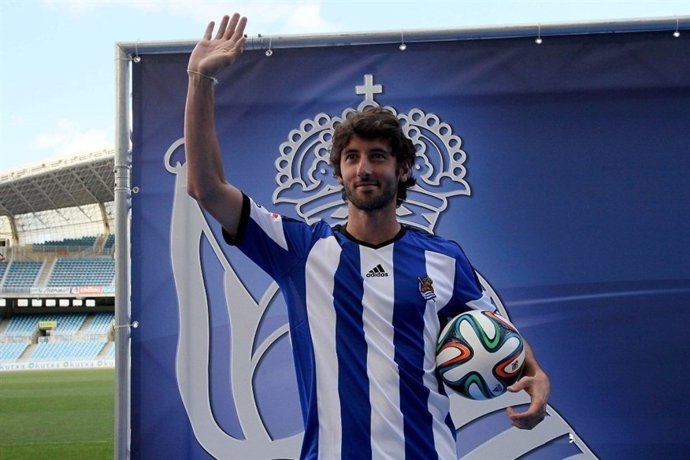 Esteban Granero, en su presentación con la Real Sociedad