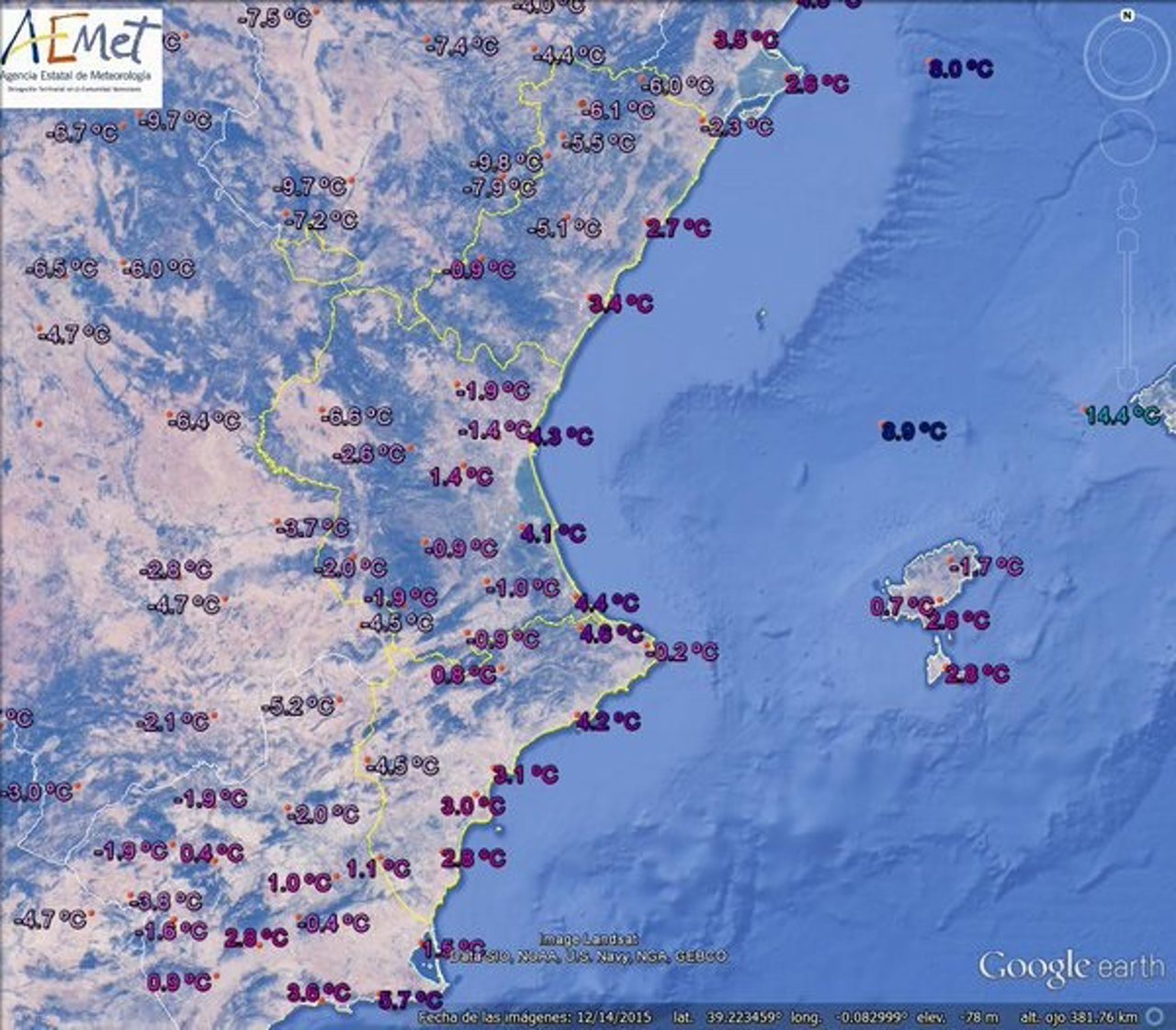 Las mínimas caen hasta los -9,8º