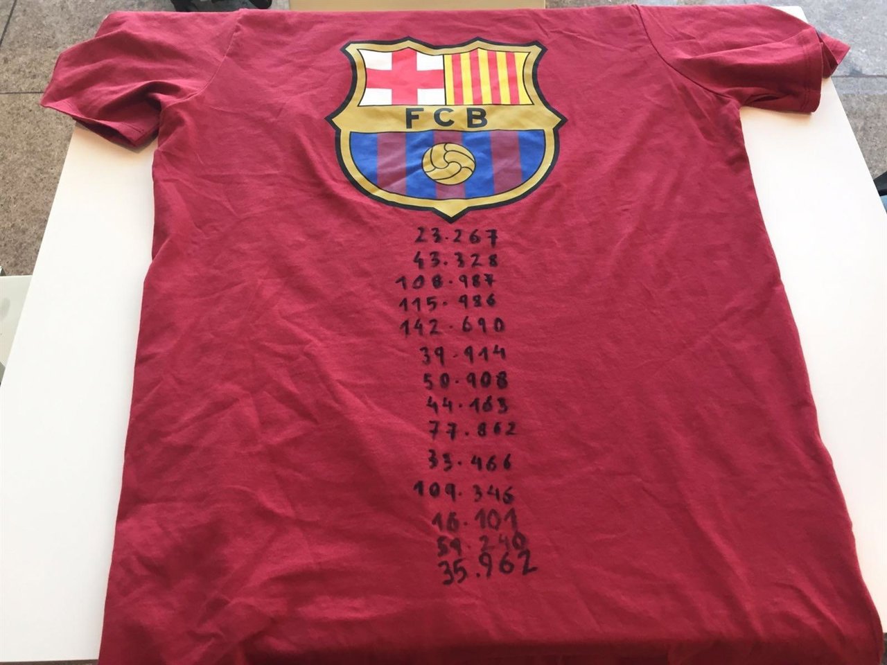 Camiseta de Seguiment FCBN firmada por los socios