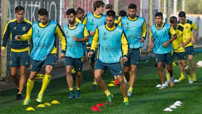 Entrenamiento del Villarreal previo a la Europa League