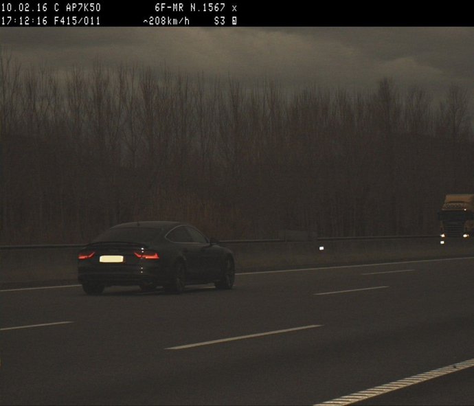 Conductor que circulaba a 208 km/h en Sant Julià de Ramis