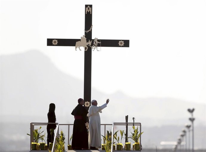 El Papa Francisco en la frontera entre México y EEUU