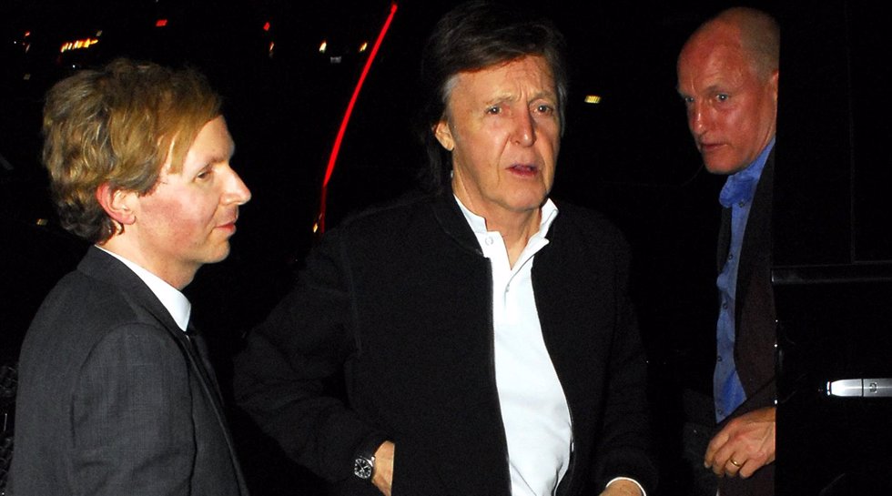 Paul McCartney, Woody Harrelson, and Beck arrive at the Hyde Party in Ho